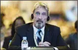  ??  ?? In this file photo, founder of the first commercial antivirus program that bore his name, John McAfee listens during the 4th China Internet Security Conference (ISC) in Beijing. (AP)