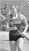  ?? JOURNAL SENTINEL FILES ?? New Berlin West’s Dailey Albino has cleared 11 feet in the pole vault his season.