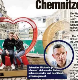  ?? ?? Sebastian Michaelis (42) kümmert sich um den Unternehme­nsservice und das Standortma­nagement.