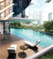  ?? ?? DESIGN AN INTERIOR
More than the interiors fitted with exquisite European appliances and top-grade finishing like marble, engineered wood floorings, and luxurious fixtures, the Estate Makati also boasts a space free from restrictiv­e structures like columns or dividing walls .