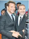  ??  ?? Bradley Cooper, left, and Joaquin Phoenix attend the Joker premiere on Monday during TIFF.