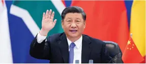  ?? ?? Chinese president Xi Jinping addressing the China- Africa Summit via a video link from Beijing on 17 June 2020. Huang Jingwen: Xinhua via Getty Image