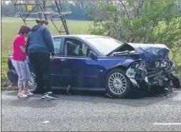  ??  ?? An 88-year-old man was driving this blue Volvo