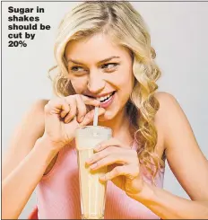  ??  ?? Sugar in shakes should be cut by 20%