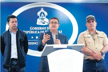  ?? FOTO: ALEX PÉREZ ?? El presidente Juan Orlando Hernández demandó a los gremios sentarse a dialogar para solucionar la crisis que se ha generado en las últimas semanas y garantizar mejores servicios de educación y salud.