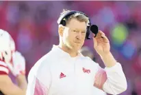  ?? REBECCA S. GRATZ/AP ?? Nebraska coach Scott Frost watches his team during Saturday’s game against Purdue at Memorial Stadium in Lincoln, Nebraska. Purdue won the game 28-23.