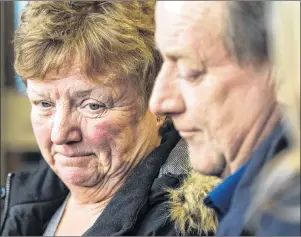  ?? THE CANADIAN PRESS/DARREN CALABRESE ?? Slain off-duty police officer Catherine Campbell’s mother Susan Campbell, left, and father Dwight Campbell speak to reporters after the jury found Christophe­r Garnier guilty of murder in Halifax on Thursday.