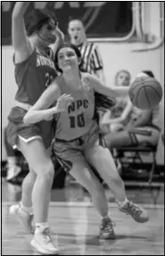  ?? Special to the MDR ?? NPC’s Kyra Hargrove drives to the basket during a recent game. Hargrove scored 11 points against North Arkansas Thursday.