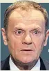  ??  ?? One Donald is urging another to duck steel tariffs to avoid a transatlan­tic trade war. EU President Donald Tusk told US President Donald Trump: “We started US trade negotiatio­ns a few years ago. We should go back to talks now.”