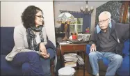  ?? Catherine Avalone / Hearst Connecticu­t Media ?? Peter Simoni, who is enrolled in Connecticu­t Hospice's Stand By Me program, talks with his nurse, Theresa Razmakhnin, Thursday at his East Haven home.