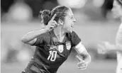  ?? EZRA SHAW/GETTY IMAGES ?? Carli Lloyd of the United States celebrates her first goal of the night against Chile in the United States’ 4-0 victory.