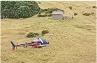  ??  ?? Christchur­ch man David Jensen was airlifted by rescuers to Unknown Hut near the Wilberforc­e River.