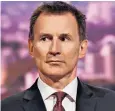  ??  ?? Jeremy Hunt said it was too dangerous to rescue the baby son of Shamima Begum