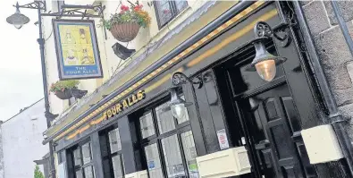  ??  ?? Four Alls Pub, Hole in the Wall Street, Caernarfon where violence erupted on Saturday night