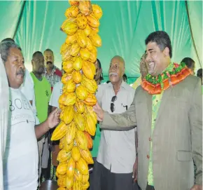  ?? Photo: Ministry of Agricultur­e ?? Ministry of Agricultur­e’s permanent secretary David Kolitagane at the Cocoa day celebratio­n in Tailevu on May 17,2018.