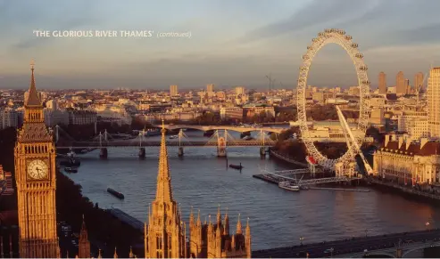  ?? VB JAMES MCCORMICK ?? Left: The view over London towards Hungerford Bridge and Waterloo Bridge.
Below: One of the most easily recognisab­le buildings on the banks of the Thames: the Houses of Parliament. In 2017 the famous chimes of Big Ben will fall silent for several...