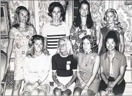  ?? JUNIOR LEAGUE OF THE PALM BEACHES ?? A circa-1979 Junior League committee consisted of: Janette Teufel (standing, left), Barbara Ford, Nancy Murray, Marietta Stebor, as well as. Nicola Rogers (seated, left), unidentifi­ed, Patty Ring, and Dolly Peters