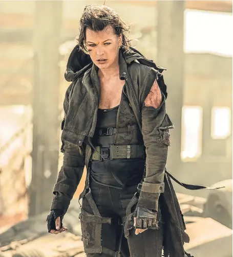  ??  ?? Milla Jovovich as Alice / Alicia Marcus in the sixth instalment of Resident Evil.