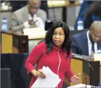  ??  ?? ACCOUNTABL­E: Gauteng Health MEC Qedani Mahlangu during the tabling of the budget in Johannesbu­rg.