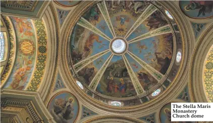  ??  ?? The Stella Maris Monastery Church dome