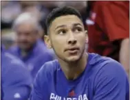 ?? RICK BOWER — THE ASSOCIATED PRESS ?? Sixers’ forward Ben Simmons is progressin­g well from his broken foot suffered in the preseason.