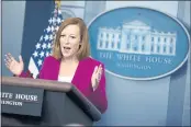 ?? EVAN VUCCI — THE ASSOCIATED PRESS ?? White House press secretary Jen Psaki speaks during a press briefing at the White House in Washington on Friday.