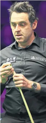  ??  ?? Ronnie O’Sullivan has concerns over playing at the Crucible.