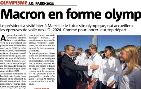  ?? (EPA/MaxPPP) ?? Le président a salué de jeunes sportifs, lors de sa visite à Marseille.