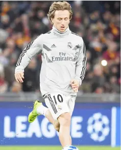  ??  ?? Luka Modric warms up prior to the UEFA Champions League group G match AS Rome vs Real Madrid at the Olympic stadium in Rome in this Nov 27 file photo. — AFP photo