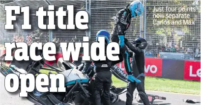  ?? PHOTO: AFP ?? Mercedes’ British driver George Russell gets out of his car after crashing during the Australian Formula One Grand Prix at Albert Park Circuit in Melbourne on Sunday.