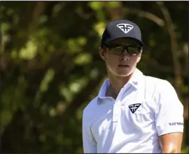  ?? MATTHEW HARRIS — LIV GOLF VIA AP ?? James Piot, of the Hyflyers GC LIV Golf team, watches his shot from the 10th tee during the pro-am ahead of this week’s tournament.