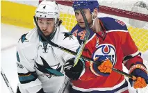  ?? ED KAISER ?? Brenden Dillon and the San Jose Sharks delivered a wake-up call to Zack Kassian and the Edmonton Oilers on Wednesday.