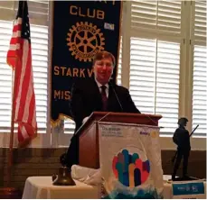  ?? (Photo by Mary Rumore, SDN) ?? Mississipp­i Lieutenant Governor Tate Reeves was the speaker during Monday’s Rotary program.