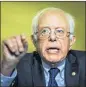  ??  ?? In talking about the recent resignatio­n of colleague Al Franken, Sen. Bernie Sanders (I-Vt.) said the president should consider doing the same thing.