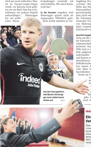  ?? APA (3) ?? Von den Fans gefeiert, ließ Martin Hinteregge­r auch selbst kaum etwas aus