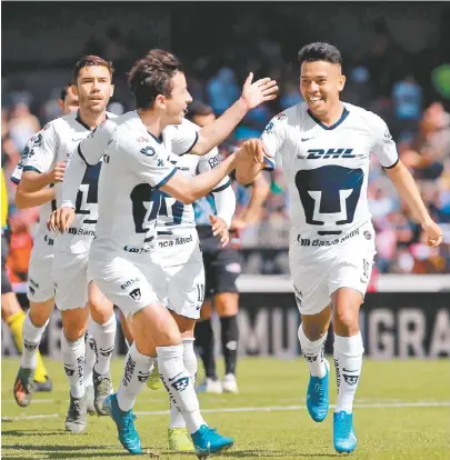  ?? IVÁN LÓPEZ ?? Sebastián Saucedo celebra su gol ante los Tuzos.