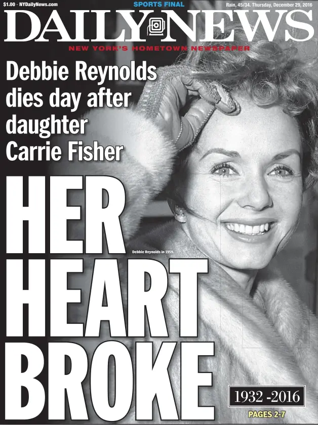  ??  ?? Debbie Reynolds in 1959.