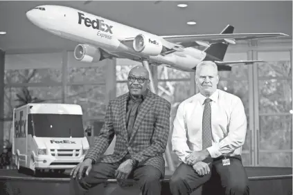  ?? MAX GERSH / THE COMMERCIAL APPEAL ?? Willie Gregory, left, the global community impact director at the 3,200-employee Nike Inc. distributi­on centers in Memphis, took over as chair of the Greater Memphis Chamber this year, succeeding Fedex scion Richard Smith.