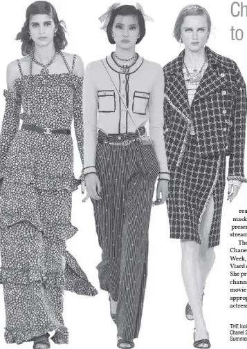  ??  ?? THE looks from the Chanel 2021 Spring Summer collection.