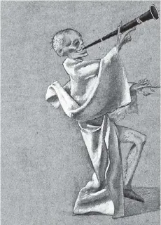  ?? FELIX NUSSBAUM ?? Esqueleto tocando el clarinete, 1944