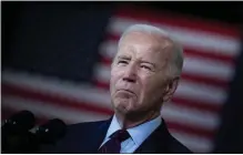  ?? BRENDAN SMIALOWSKI — AFP VIA GETTY IMAGES ?? President Joe Biden speaks about his economic plan “Bidenomics” in Auburn, Maine, on July 28.