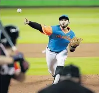  ?? WILFREDO LEE/AP ?? In his last six starts, the Miami Marlins have only scored six runs for rookie pitcher Pablo Lopez.