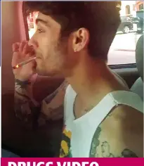  ??  ?? DRUGS VIDEO
Up in smoke: Zayn Malik caught on camera in Chile