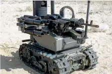  ??  ?? Lethal Autonomous Weapons Systems (LAWS) could come in the form of an armed tank that patrols war zones and kills enemies on its own.