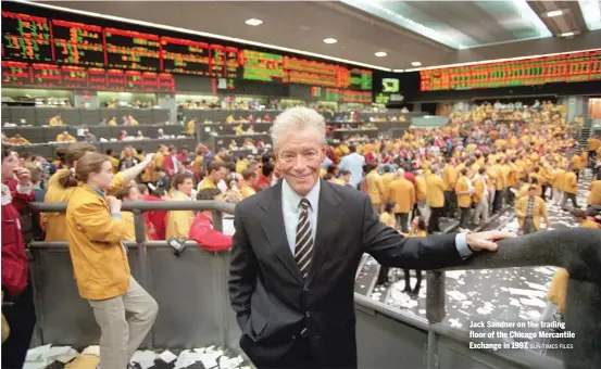  ?? SUN-TIMES FILES ?? Jack Sandner on the trading floor of the Chicago Mercantile Exchange in 1997.