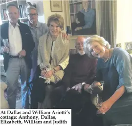  ??  ?? At Dallas and William Ariotti’s cottage: Anthony, Dallas, Elizabeth, William and Judith