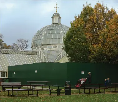  ??  ?? Work will begin on Monday to dismantle the glasshouse in Queen’s Park