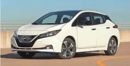  ?? NISSAN ?? The Nissan Leaf – this one is a 2020 – is one of the most affordable EVs at the moment.