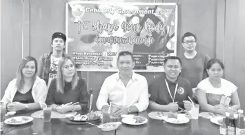  ??  ?? The organizers of the 1st Shape Your Body Dance Fitness Challenge led by Cebu City Councilor Jerry Guardo (seated, C) pose during a press conference yesterday at SunburstMa­ngo.