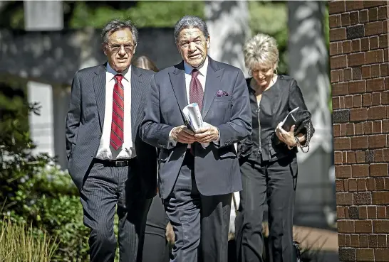  ?? LAWRENCE SMITH/ STUFF ?? Deputy Prime Minister Winston Peters arrives at the High Court at Auckland for his privacy lawsuit against National Party MPs. Revenge, served cold or otherwise, is not the wily veteran politician’s modus operandi.